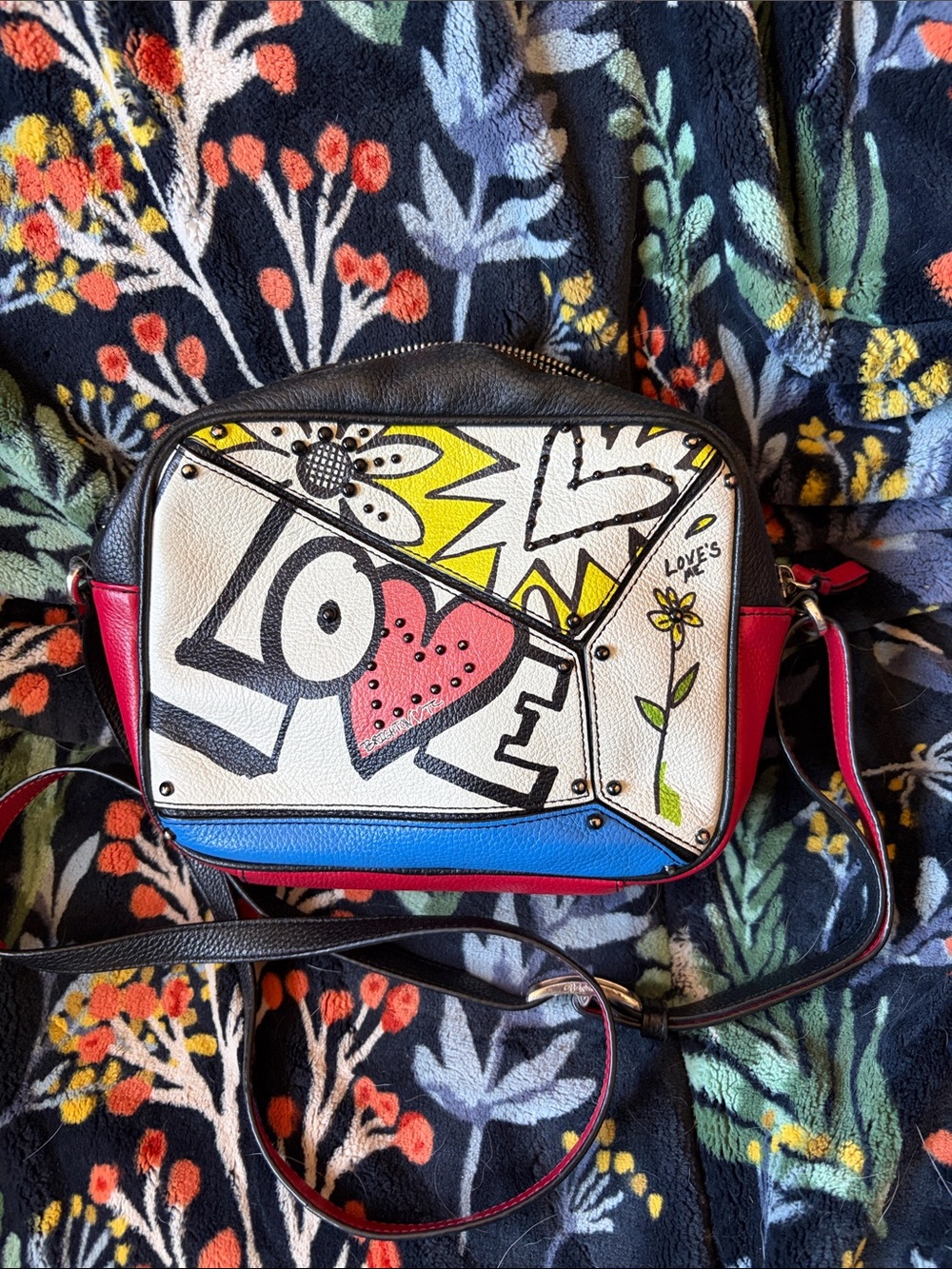 Brighton Multicolor 'Love' Graphic Crossbody Bag - Red, White, Blue